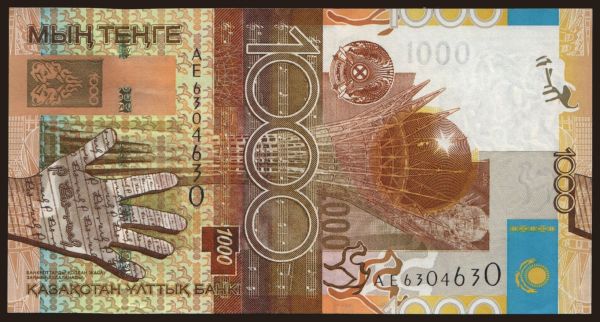 Ázia, Kazachstan: 1000 tenge, 2006