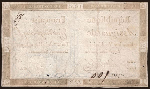 Europe, France, France - Assignat: 125 livres, 1793