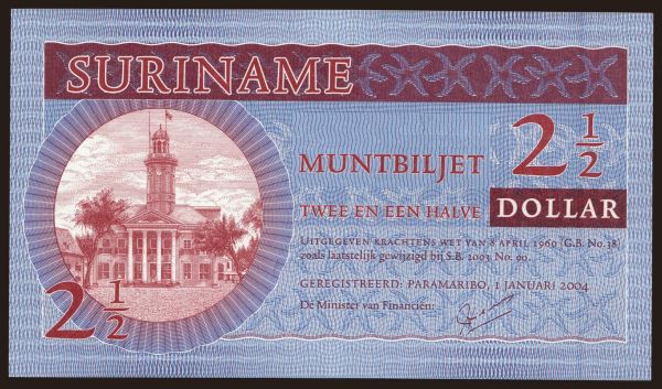 Amerika, Suriname: 2 1/2 dollar, 2004