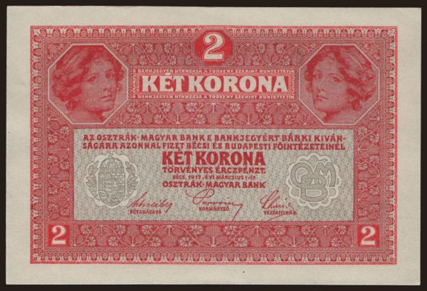 Ausztria és Osztrák-Magyar Monarchia, Kronen (1919-1925): 2 Kronen, 1917(20)