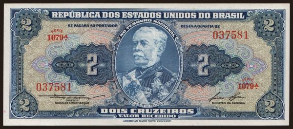 America, Brazil: 2 cruzeiros, 1954