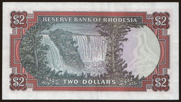 Africa, Rhodesia: 2 dollars, 1979