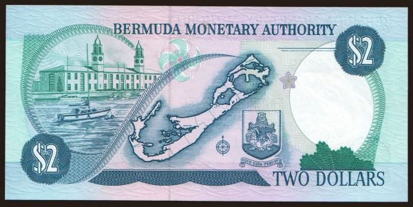 Amerika, Bermudy: 2 dollars, 1988