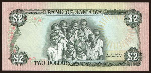 America, Jamaica: 2 dollars, 1993