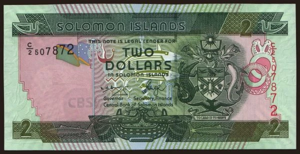 Australia and Oceania, Solomon Islands: 2 dollars, 2004