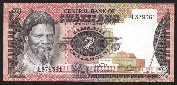 Afrika, Swaziland: 2 emalangeni, 1984