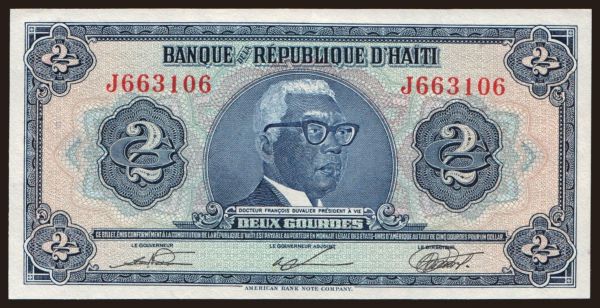 Amerika, Haiti: 2 gourdes, 1980