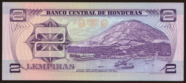 America, Honduras: 2 lempiras, 1976