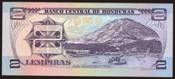 Amerika, Honduras: 2 lempiras, 1994