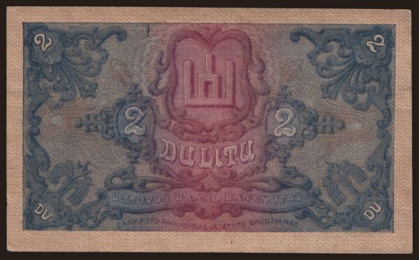 Europe, Lithuania: 2 litu, 1922