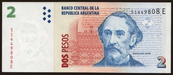 America, Argentina: 2 pesos, 2002