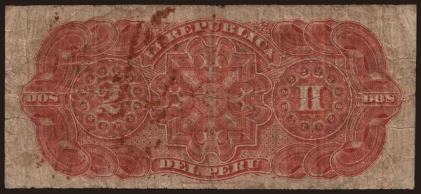 Amerika, Peru: 2 soles, 1879