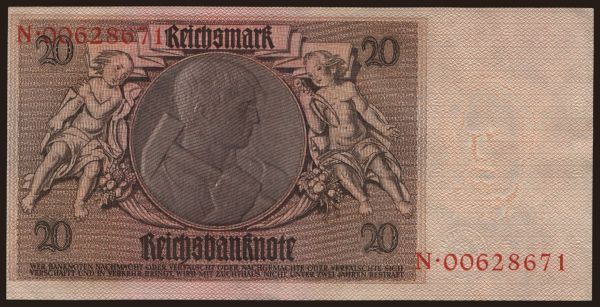 Németország, Reichsbank (1924-1945): 20 Reichsmark, 1929, L/N