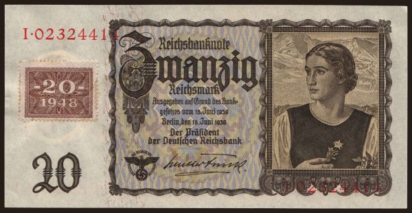 Nemecko, Nemecká demokratická republika: 20 Reichsmark, 1939(48)