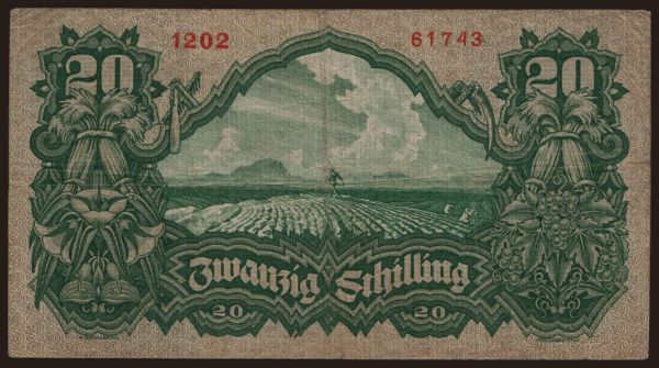 Austria and Austro-Hungary, Schilling (1924-): 20 Schilling, 1928