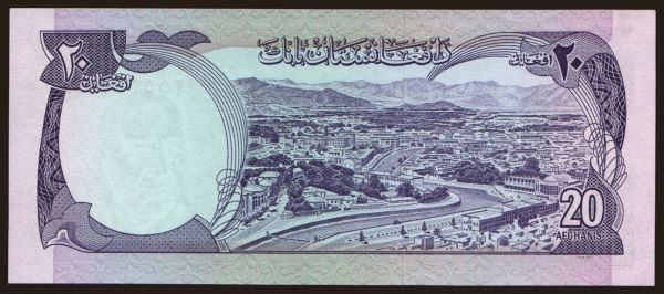 Asia, Afghanistan: 20 afghanis, 1977