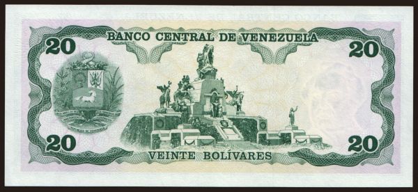 Amerika, Venezuela: 20 bolivares, 1992