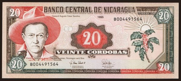 Amerika, Nicaragua: 20 cordobas, 1995