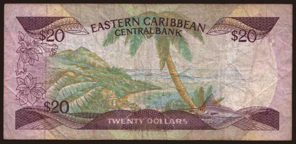 Amerika, East Caribbean States: 20 dollars, 1985