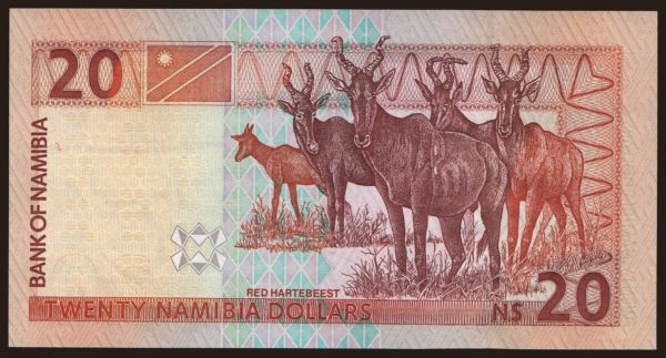 Africa, Namibia: 20 dollars, 2002