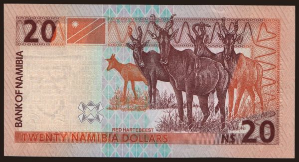 Africa, Namibia: 20 dollars, 2002