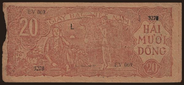 Ázsia, Viet Nam: 20 dong, 1948