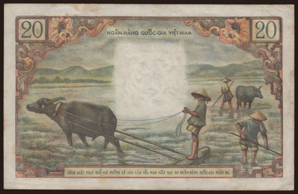 Ázsia, Dél-Vietnam: 20 dong, 1956