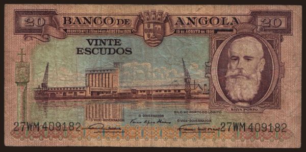 Afrika, Angola: 20 escudos, 1956