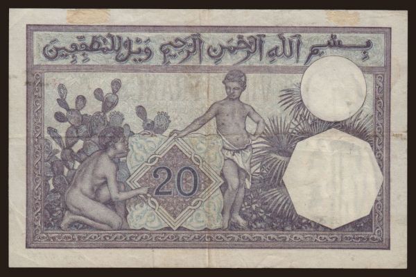 Africa, Algeria: 20 francs, 1929