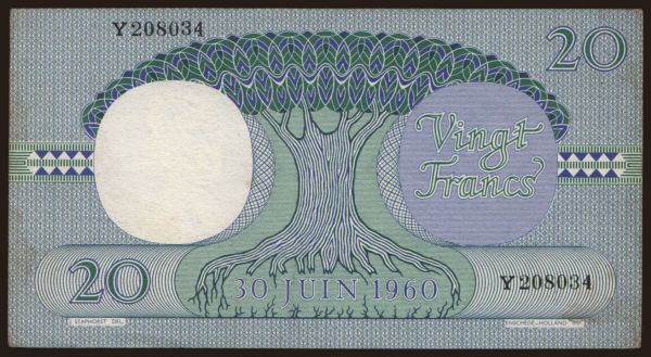 Africa, Zaire - CDR: 20 francs, 1962