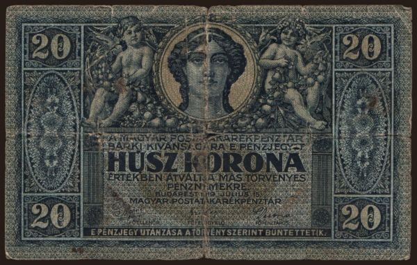 Maďarsko, Korona, 1918-1919: 20 korona, 1919