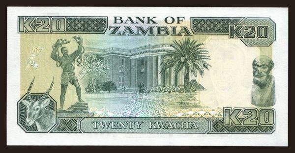 Africa, Zambia: 20 kwacha, 1991