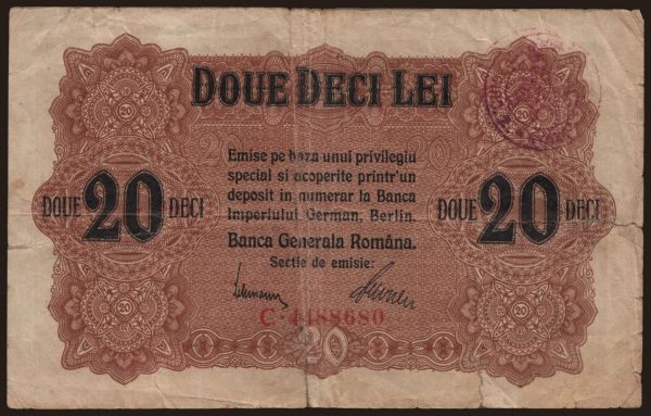 Európa, Románia: 20 lei, 1917