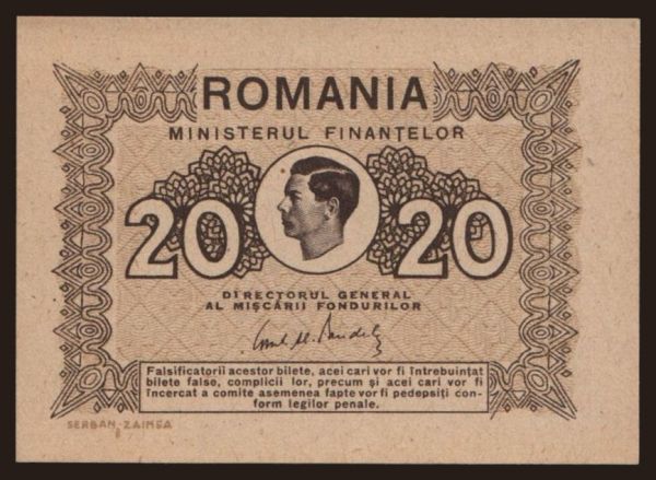 Európa, Rumunsko: 20 lei, 1945