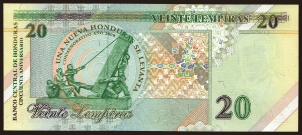 Amerika, Honduras: 20 lempiras, 2000