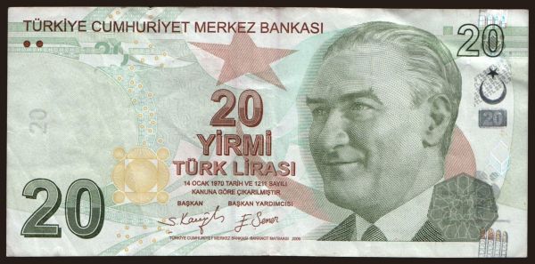 Europe, Turkey: 20 lira, 2009