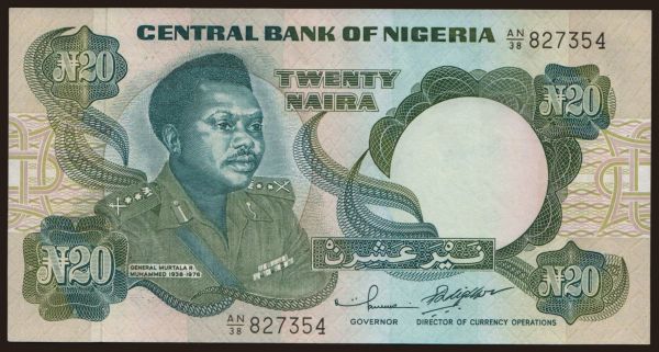 Afrika, Nigeria: 20 naira, 1984