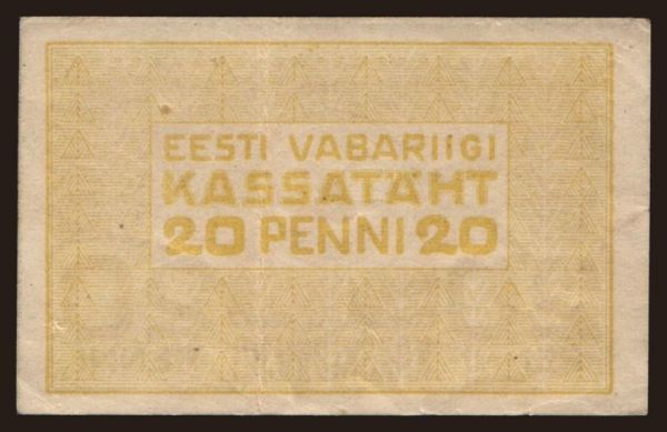 Európa, Észtország: 20 penni, 1919