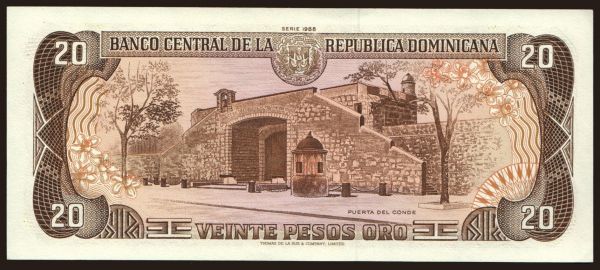 Amerika, Dominikánska republika: 20 pesos, 1988