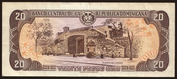 Amerika, Dominikai köztársaság: 20 pesos, 1998