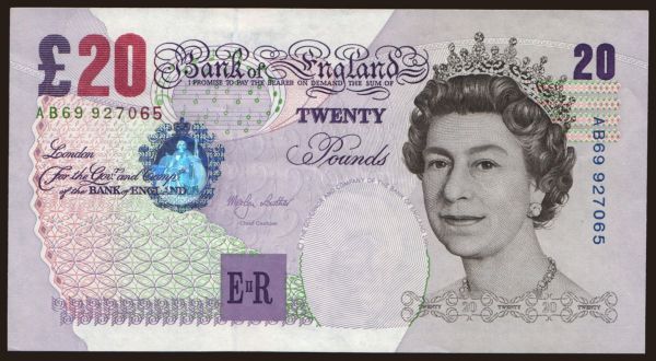 Europe, United Kingdom, England: 20 pounds, 1999