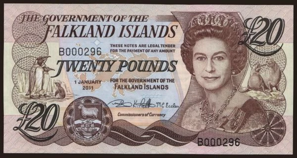 Amerika, Falklandy: 20 pounds, 2011