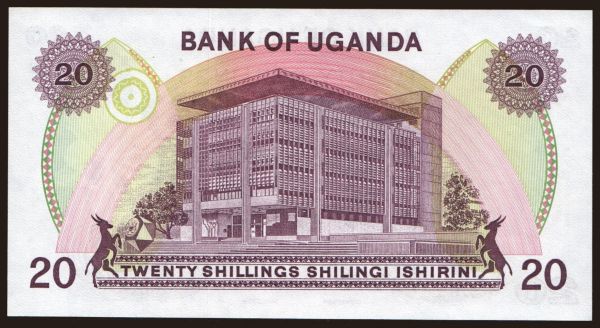 Afrika, Uganda: 20 shillings, 1979