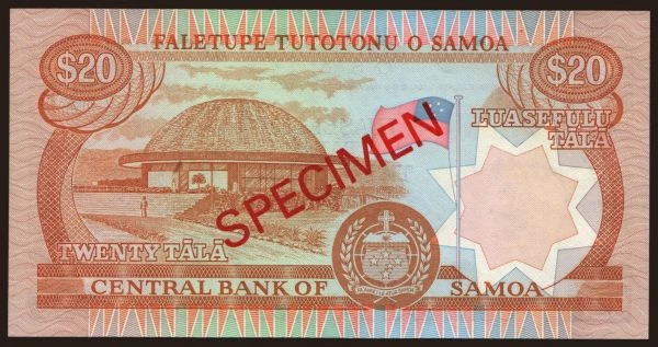 Ausztrália és Óceánia, Samoa: 20 tala, 1985, SPECIMEN