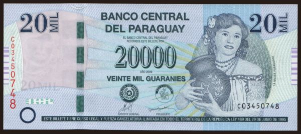 Amerika, Paraguay: 20.000 guaranies, 2009