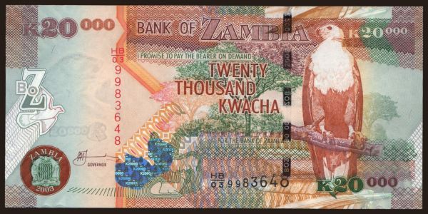 Afrika, Zambia: 20.000 kwacha, 2003