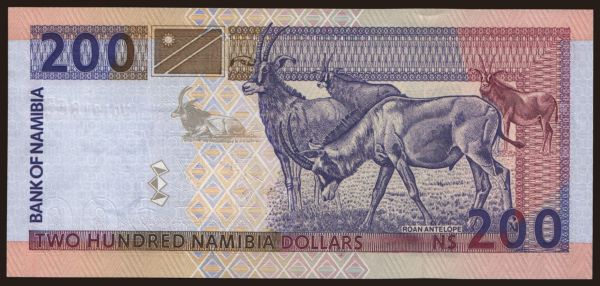 Africa, Namibia: 200 dollars, 1996