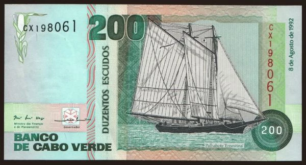 Afrika, Cape Verde: 200 escudos, 1992