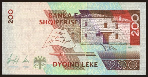 Europe, Albania: 200 leke, 1996