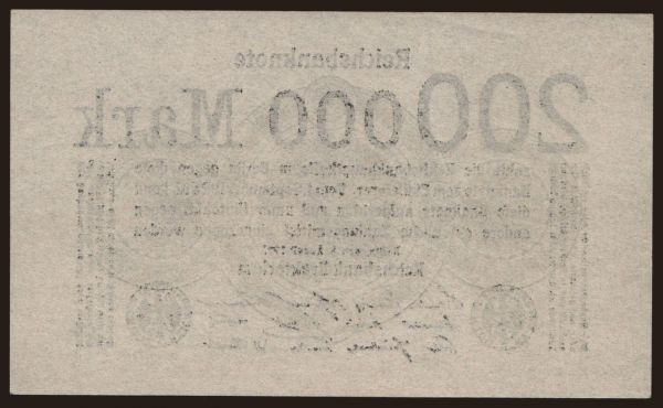 Germany, Inflation (1923-1924): 200.000 Mark, 1923